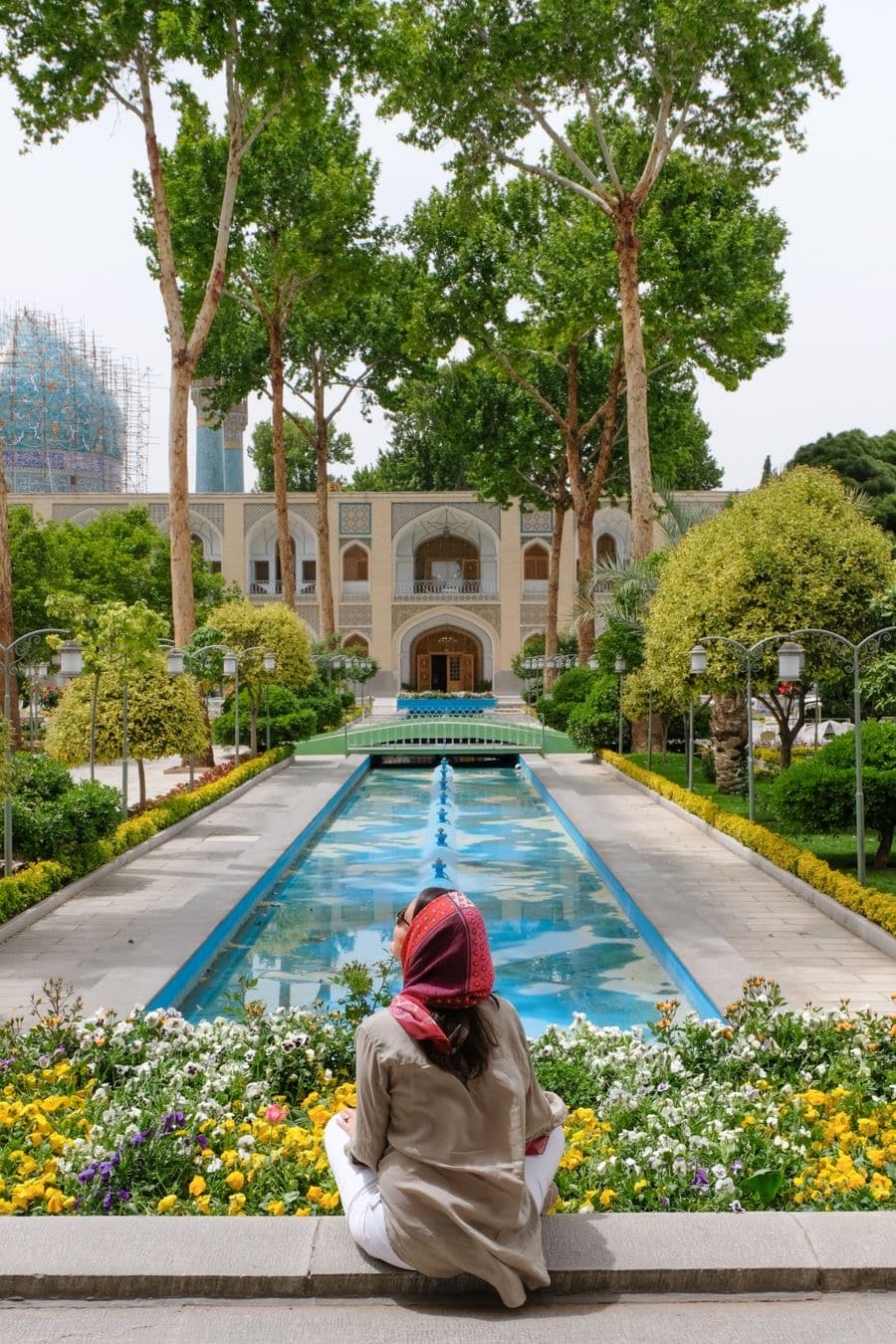 Detailed tilework and arches in Isfahan, Iran