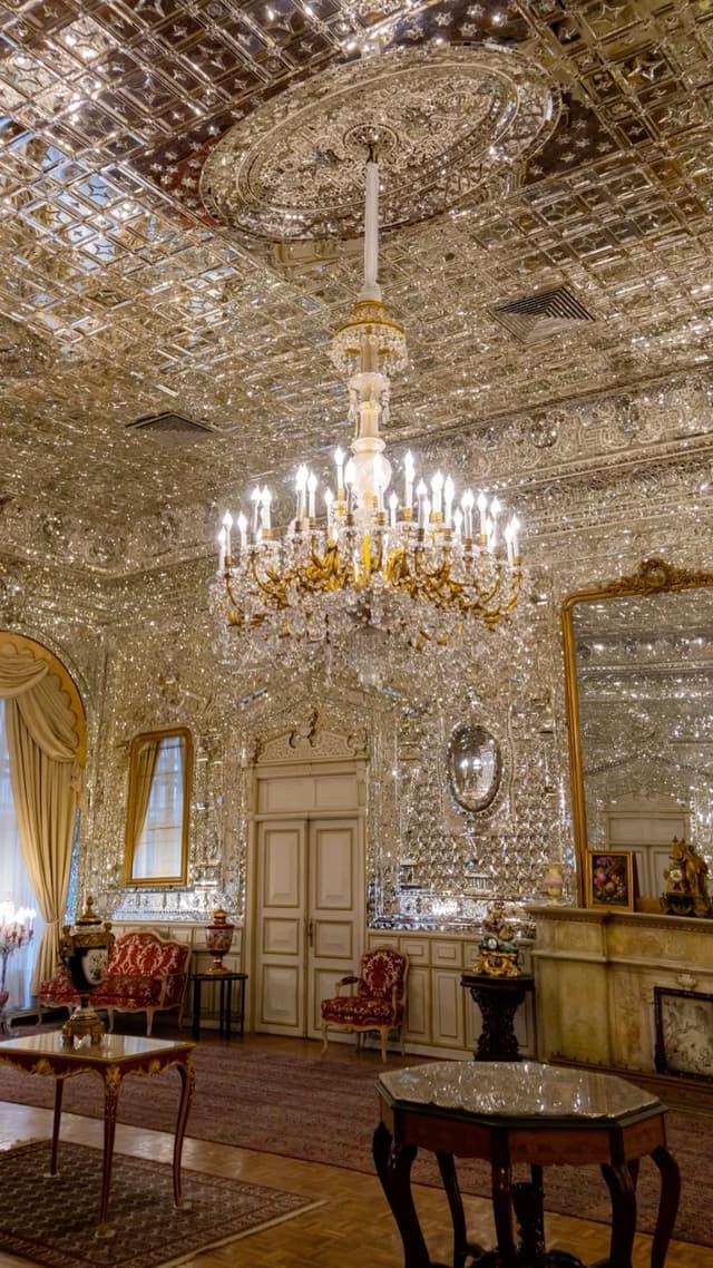 Luxury hotel courtyard in traditional Persian style