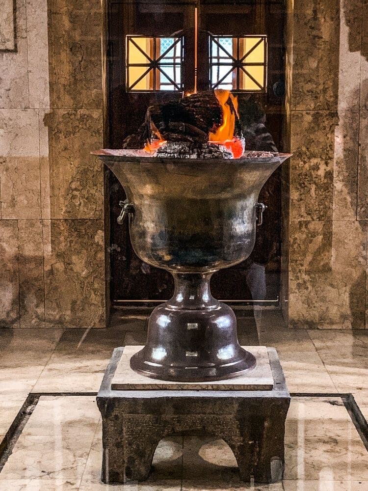 Witness dedication at the ancient Chak Chak shrine on Zoroastrian History & Faith 8 Day Iran Cultural Journey
